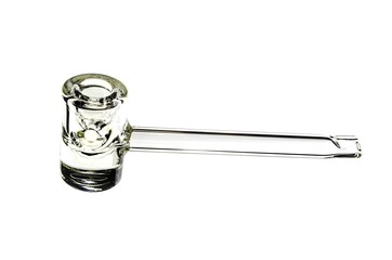 Clear glass pipe accessories for smoking on white background