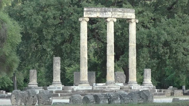 The Philippeion, ancient Greek sanctuary erected by Philip II, King of Macedonia, Olympia Archaeological Site, Greece