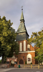 Fototapeta na wymiar Church of Saint Nicholas in Kowalewo Pomorskie. Poland