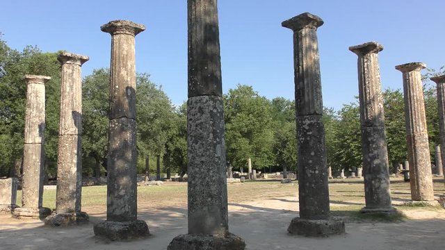 The Palaestra or Palestra, an ancient edifice part of the gymnasium at the sanctuary
