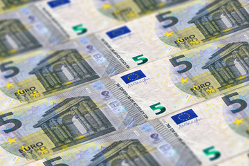 Euro banknotes background. Money of European Union