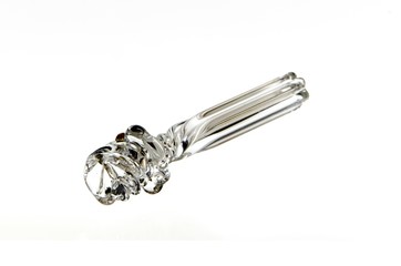 Clear glass pipe accessories for smoking on white background