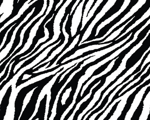 Fototapeta na wymiar Full seamless wallpaper for zebra and tiger stripes animal skin pattern. Black and white design for textile fabric printing. Fashionable and home design fit.
