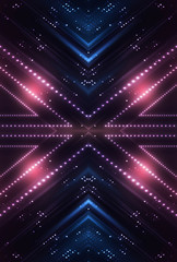Obraz premium Neon lights background. Abstract background, neon lines. Dark empty scene, neon. Abstract futuristic neon background. Searchlight light, wet asphalt, smoke, night view, rays.