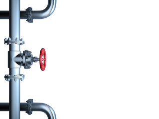 Industrial Pipe Valve isolated on White