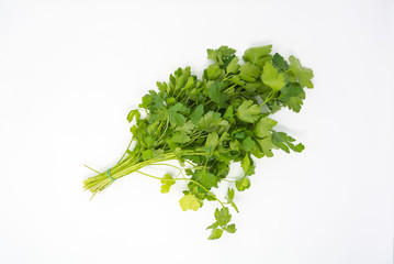 A bunch of parsley with white background 