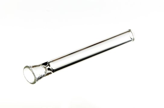 Clear glass pipe accessories for smoking on white background