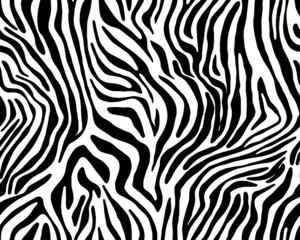 Fototapeta Full seamless wallpaper for zebra and tiger stripes animal skin pattern. Black and white design for textile fabric printing. Fashionable and home design fit. obraz