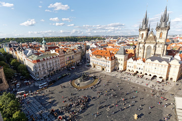 プラハの街並み　旧市庁舎周囲　広場