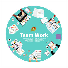 Flat design illustration concepts for business analysis and planning, consulting, team work, project management, financial report and strategy . Concepts web banner and printed materials.