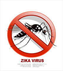 Caution of mosquito icon, spread of zika and dengue virus. (Vector Design)