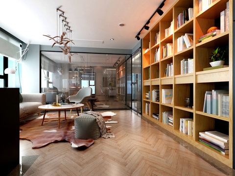 3d render of modern office interior