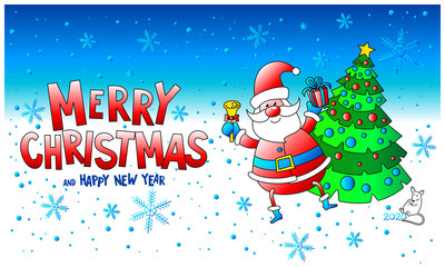 christmas card with snowman