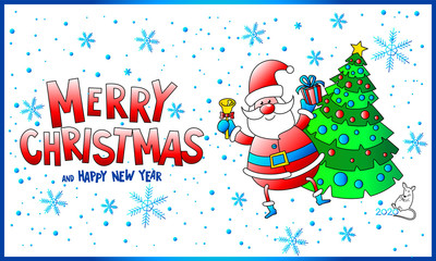 christmas card with snowman