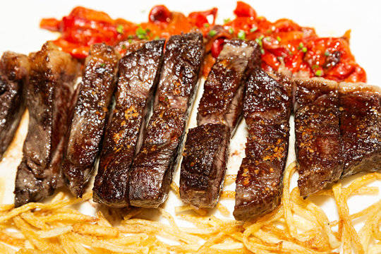 Entrecot de ternera a la plancha.