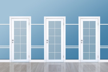 beautiful room with three doors