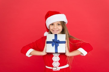 this is mine. time for xmas gifts. time to celebrate new year. best christmas gift shop. winter holidays shopping. present box for happy kid. little girl santa elf. christmas present delivery in time