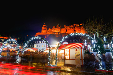 Fototapeta na wymiar The castle of Heidelberg city in the evening, Germany. 