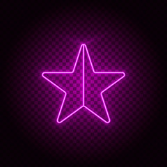 Star, half, rate vector icon. Element of simple icon for websites, web design, mobile app, info graphics. Pink color. Neon vector on dark background