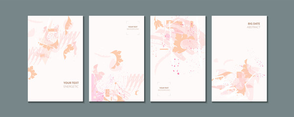 Collection of pink and white colored Valentine's day card, sale and other flyers