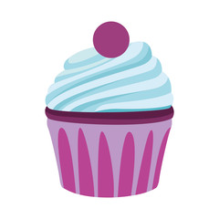 sweet cupcake icon, flat and colorful design