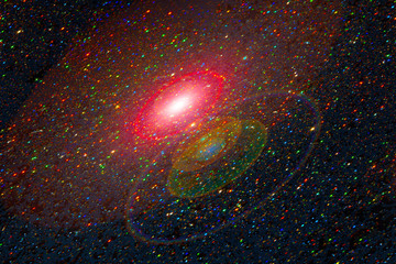 Space explosion. Bursting galaxy. Planet in space.