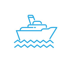 Ship on the sea vector. Ship and wave logo. Sea boat.