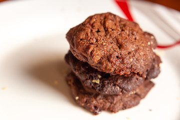 Chocolate cookies on a plate