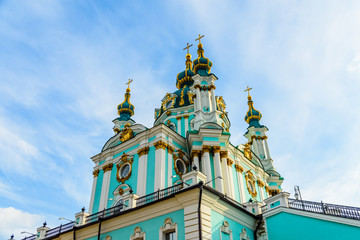 Fototapeta premium Beautiful St. Andrew's church in a Kiev, Ukraine
