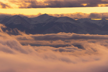 Foggy Sangre de Cristo Sunset