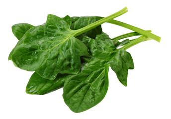 spinach leaves isolate on white background. Healthy food.