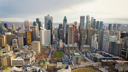 Fototapeta na wymiar Montreal Canada panoramic view of downtown