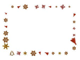 Obraz na płótnie Canvas New years eve celebration. Xmas pattern isolated on white background. Gold Christmas decorations.Holiday festive celebration concept.
