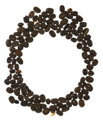 frame made of coffee beans isolated on white