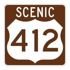 US scenic route 412 sign
