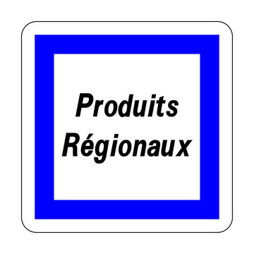 Regional products road sign in french language