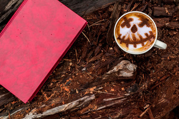 Halloween coffee concept Pumpkin head jack