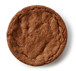 chocolate cookie on white background - obrazy, fototapety, plakaty