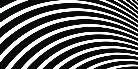 Black curved abstract stripes on a white background. Design element for prints, web pages, template and monochrome pattern