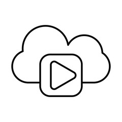 media player play button with cloud computing
