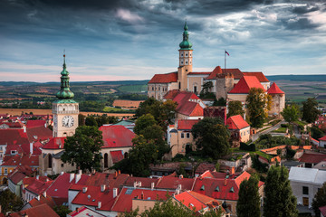 Castle in Mikulov, South Moravia, Czech Republic as Seen from Goat Tower (Kozi Hradek)