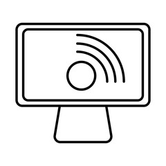 desktop computer display isolated icon