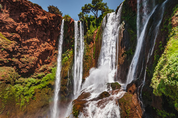 In the heart of Ouzoud waterfalls in the Atlas Mountains in Morocco