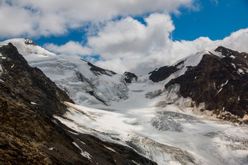 Fototapeta na wymiar Cevedale Ortles glacier, in the Stelvio National Park, Valtellina, Italy