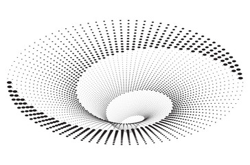 Dotted Halftone Vector Spiral Pattern or Texture