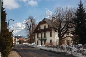 france chamonix vilage mountain glacier snow