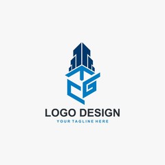 Cube logo design. Letter T in cube illustration sign. Letter and building vector icons.