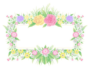 Floral frame watercolor style decoration