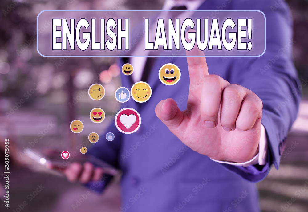 Poster writing note showing english language. business concept for third spoken native lang in world after 