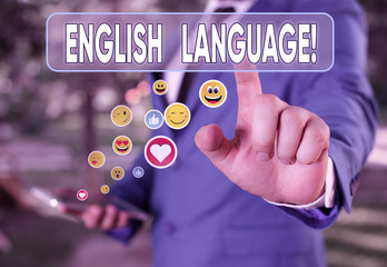 Writing note showing English Language. Business concept for third spoken native lang in world after...